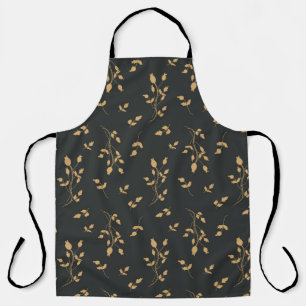 Tablier motif vintage avec silhouettes baies et feuilles