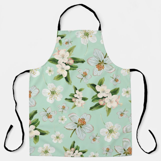 Tablier Motif vintage de fleurs de printemps (Recto)