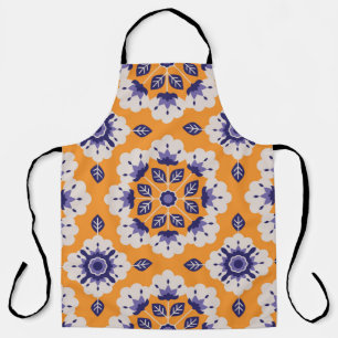Tablier motif vintage fleuri transparent