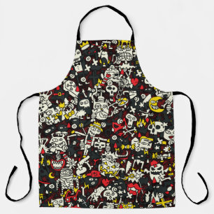 Tablier Motif Vintage Halloween Mini Doodle