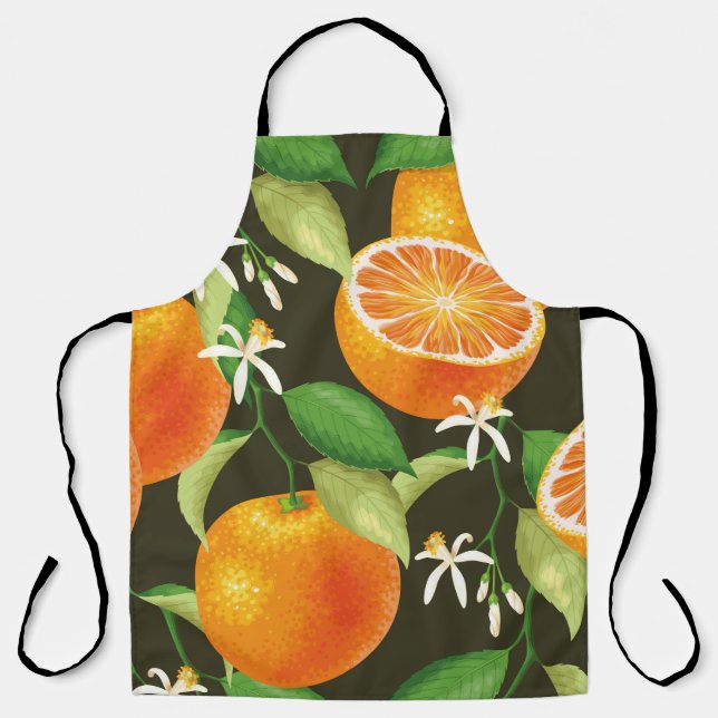 Tablier motif vintage orange (Recto)