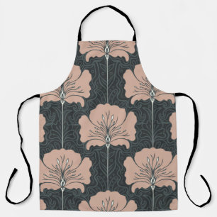 Tablier motif vintage sans couture avec fleurs roses. Art 