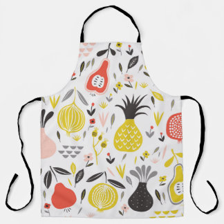 Tablier motif vintage sans couture avec fruits, fleurs et