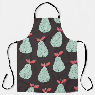 Tablier Motif vintage sans couture avec poires à la menthe