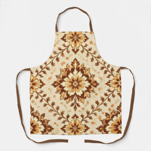 Tablier Motif vintage shabby marron