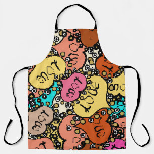 Tablier Motif vintage subtil avec minuscule orange, noir e