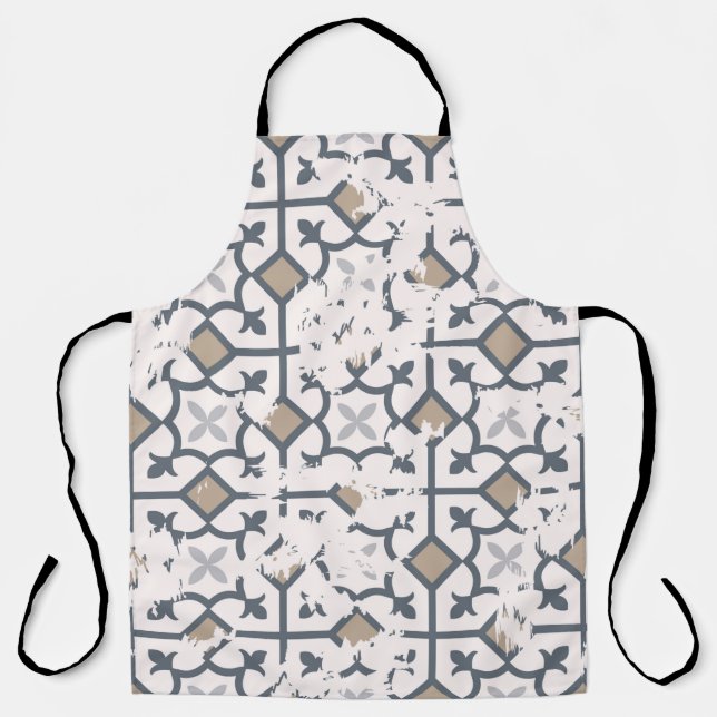 Tablier Motif vintage transparent avec effet attriti (Recto)
