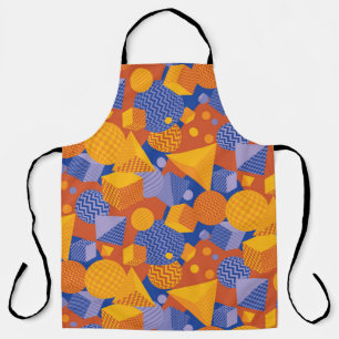 Tablier Motif violet orange géométrique amusant