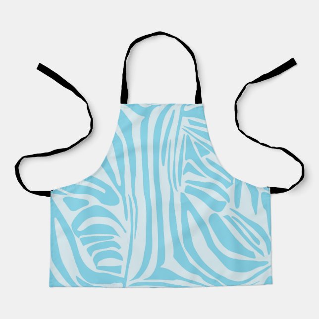 Tablier Motif Zèbre Bleu (Recto)
