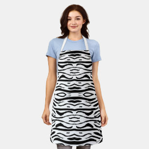 Tablier Motif zèbre ou tigre noir et blanc