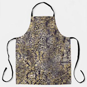 Tablier Motifs arabesques baroques et Damas arrachés abstr