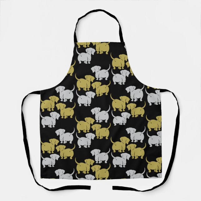 Tablier Motifs de chien dachshund allemand (Recto)