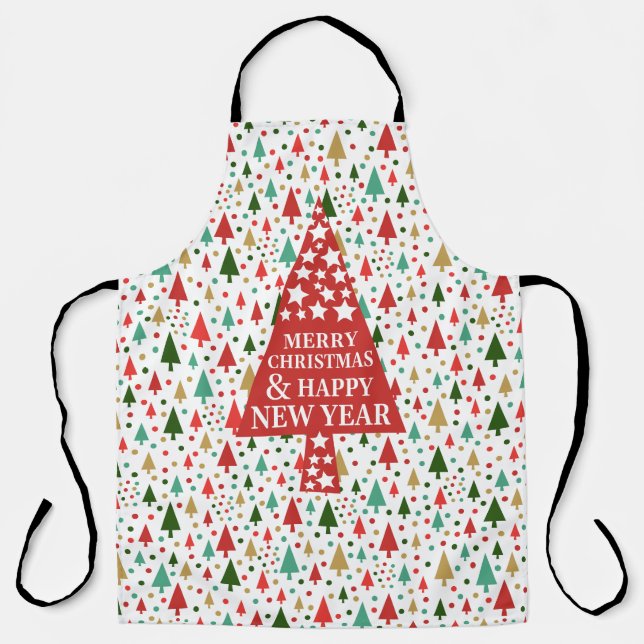 Tablier Motifs de Noël - arbre de Noël (Recto)