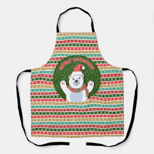 Tablier Motifs de Noël avec ours en peluche