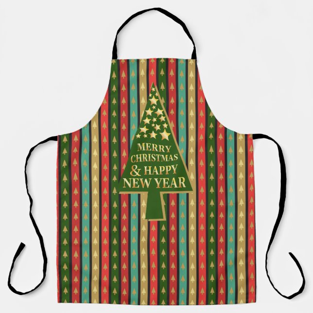 Tablier Motifs de Noël - Design élégant et chic (Recto)