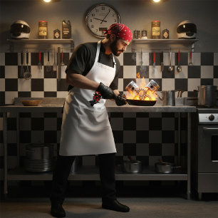 Tablier Motocycliste Sur Une Moto Rouge