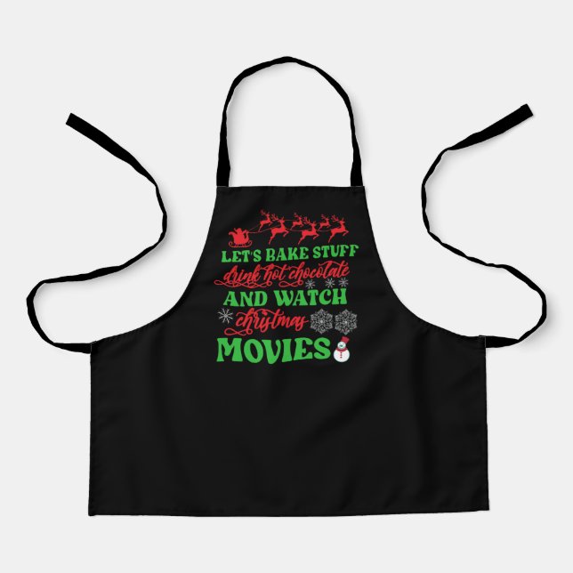 Tablier Mots d'art de Noël mignons de films de cuisine  (Recto)