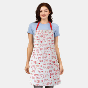 Tablier Mots romantiques Saint Valentin