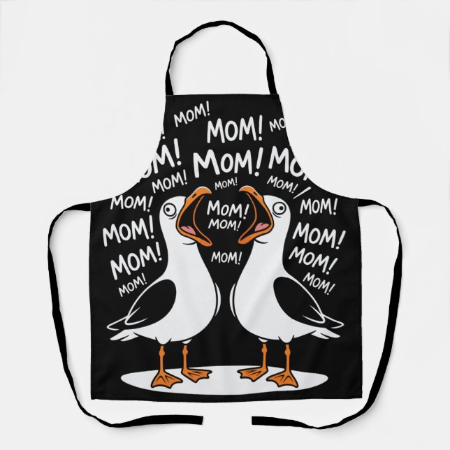 Tablier Mouettes drôles qui crient Maman (Recto)