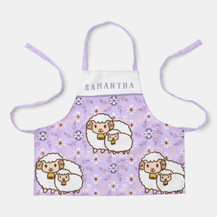 Tablier Mouton blanc avec bébé mignon Personnalisé