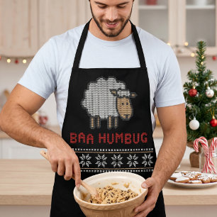 Tablier Mouton de Noël Baa Humbug   Style Pull Moche