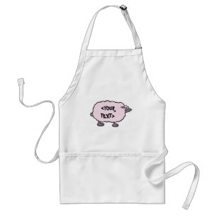 Tablier Mouton Rose, <YOUR TEXT>