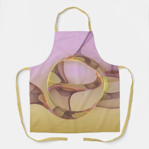 Tablier Mouvements Abstraits Art Fractal Moderne Rose Doré
