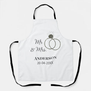 Tablier Mr & Mme ajoutent le nom de famille date année cad