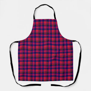 Tablier Multicolore rouge et bleu avec un motif à damiers