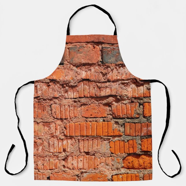 Tablier Mur de brique rouge textureabandonné, vieillisseme (Recto)