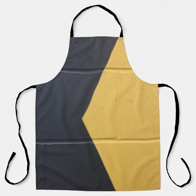 Tablier Mur de peinture noir et jaune (Recto)