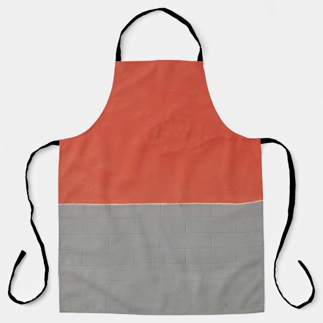 Tablier Mur peint en gris et orange (Recto)