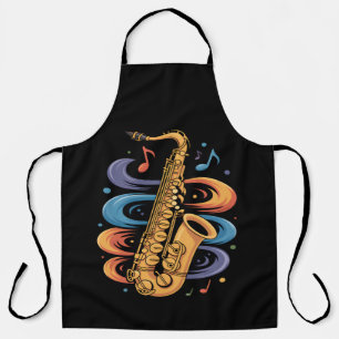 Tablier Musique de saxophone colorée Flux Instrument de ja