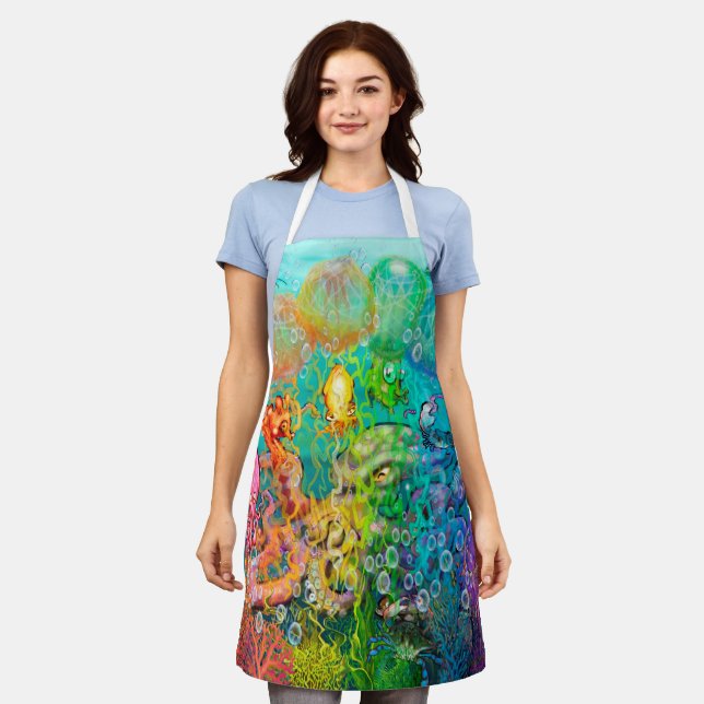 Tablier Nanny Octopus et Aqua Baby Apron (Porté)