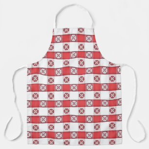 Tablier Nappe imprimée rouge et blanc à motif italien