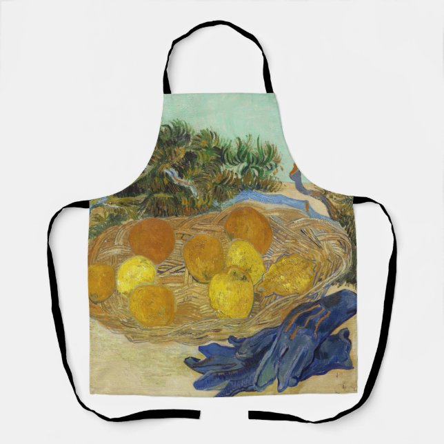 Tablier Nature morte de Van Gogh Oranges Citrons Gants ble (Recto)