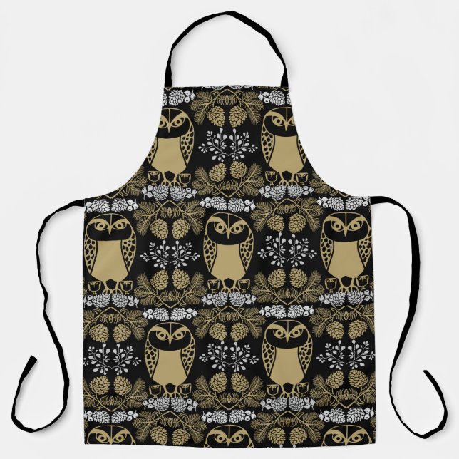 Tablier Nature Owl Folk Art (Recto)