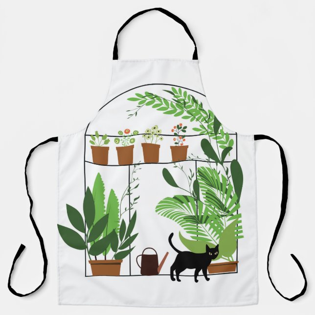 Tablier Nature pattern, greenhouse, gardening. Fence, flow (Recto)