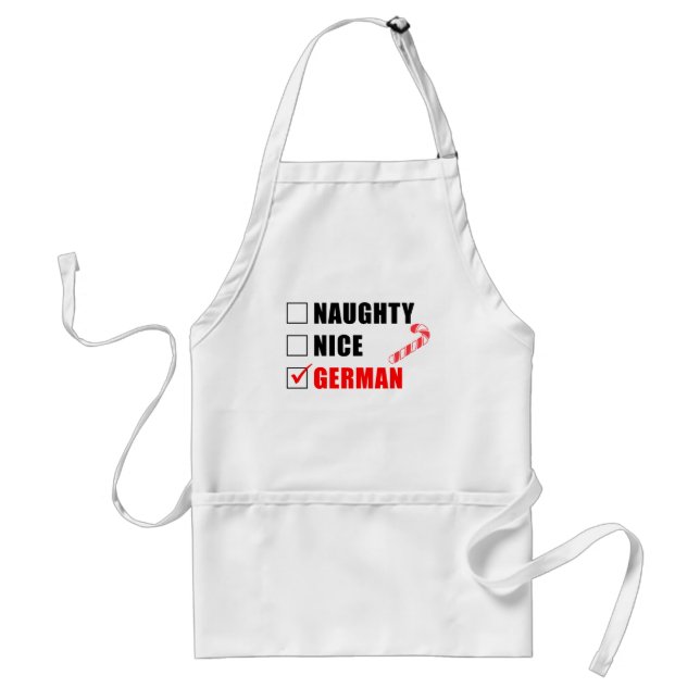 Tablier Naughty Nice Allemand Design de Noël Adulte Apron (Devant)