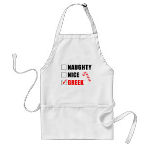 Tablier Naughty Nice Grec Design de Noël Adulte Apron