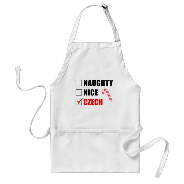 Tablier Naughty Nice Tchèque Design de Noël Adulte Apron (Devant)