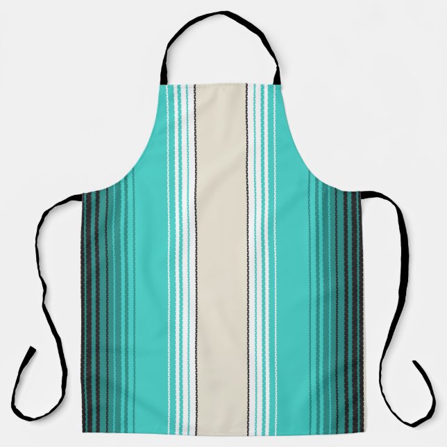 Tablier Navajo Blanc, Turquoise Orange Blanche Mexicaine S (Recto)