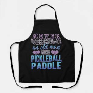Tablier Ne jamais sous-estimer Vieux Homme Pickleball Padd