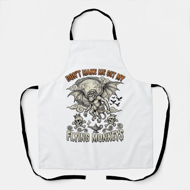 Tablier Ne me faites pas chercher des singes volants Hallo (Recto)