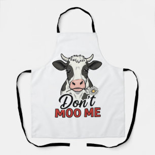 Tablier Ne me moo pas drôle vache gravure vintage