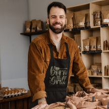Né Pour Griller Un BBQ Kaki Apron