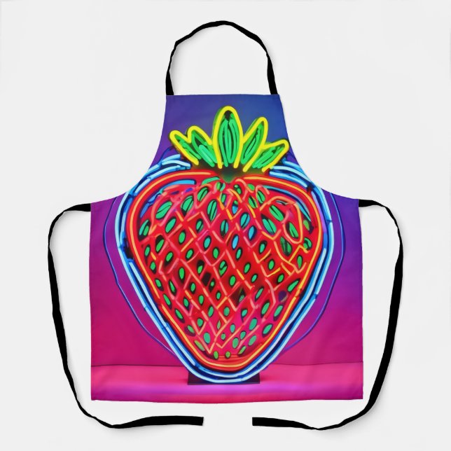 Tablier Neon aux fraises vibrantes ! (Recto)