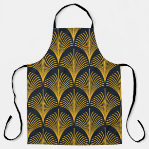 Tablier néon orange vintage art déco poisson paon