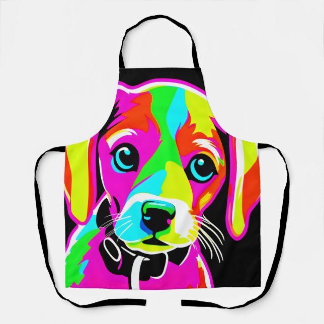 Tablier Neon Puppy Pop Art (Recto)