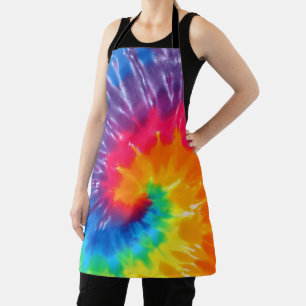 Tablier Neon Rainbow Retro Tie Dye Design